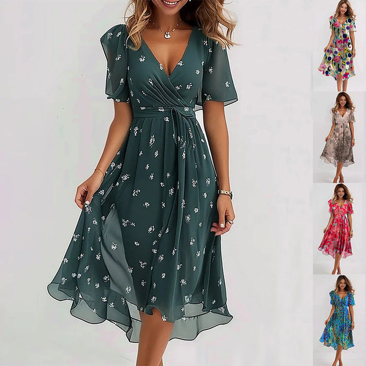 Liza - Vibrant Abstract Midi Dress