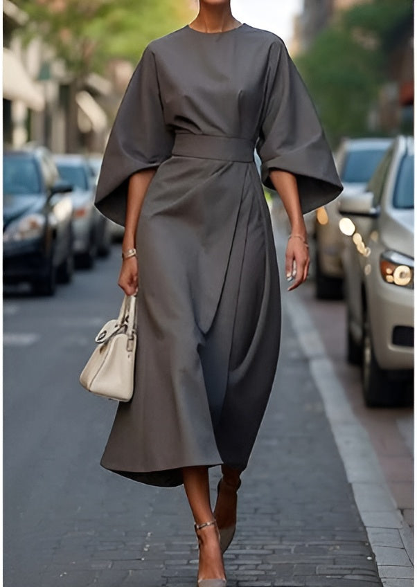 Shaica - Minimalist Belted Luxe Dress