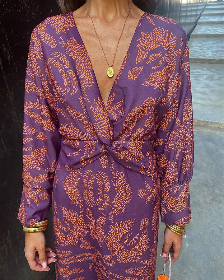 AZURA - Bold Botanical Wrap Dress