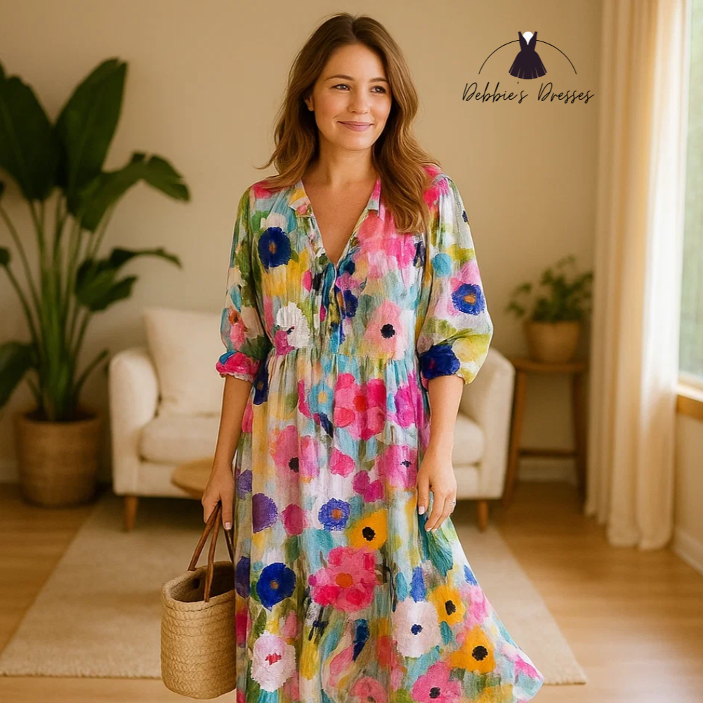 Trishia - Vibrant Bloom Dress