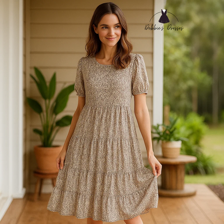 Adelina - Tiered Puff Sleeve Dress