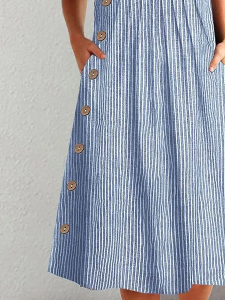 Mariel - Striped Button Dress