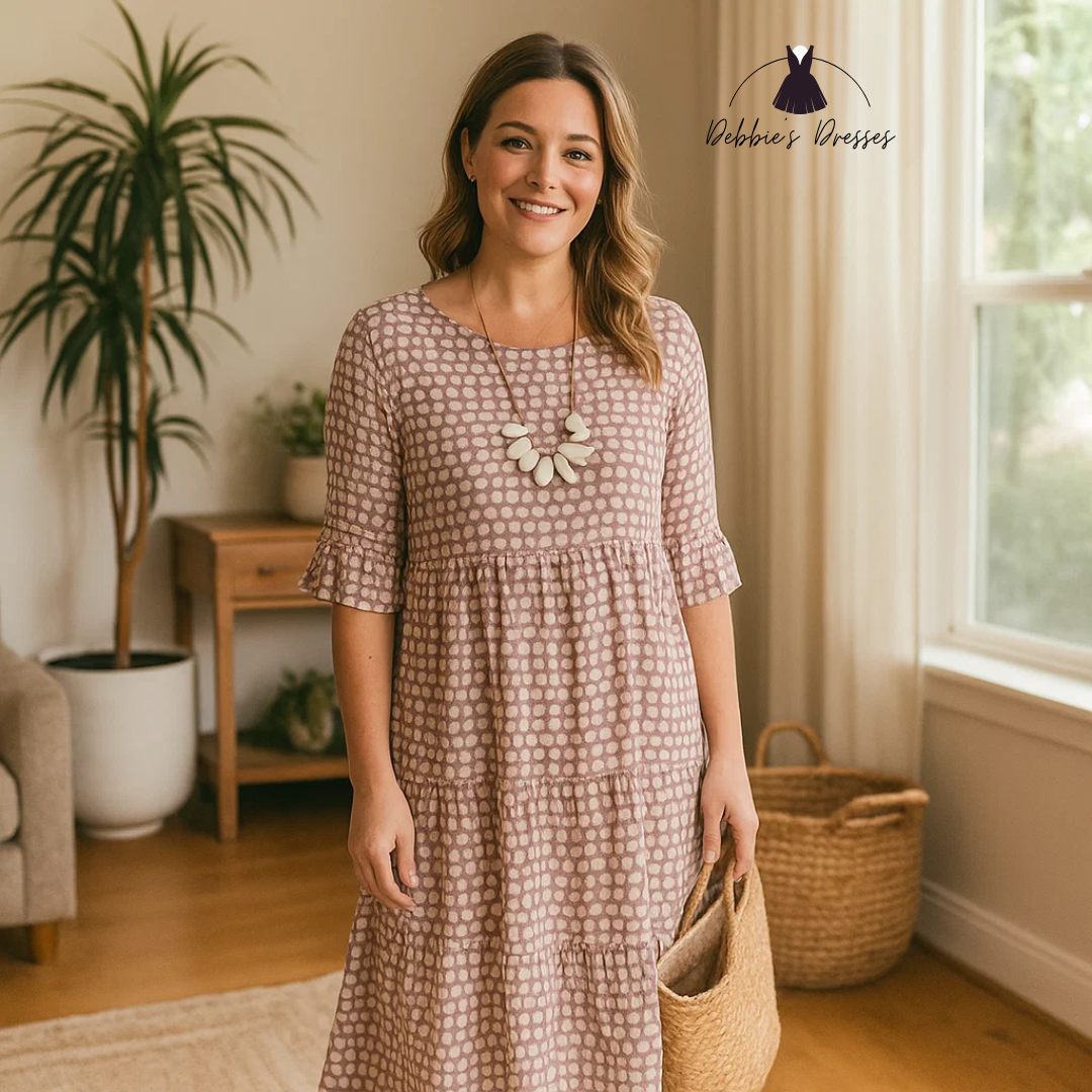 Michelle - Short-Sleeve Midi Dress