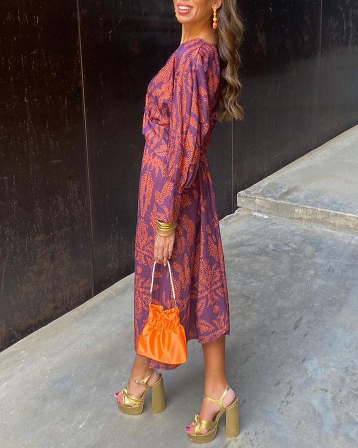 AZURA - Bold Botanical Wrap Dress