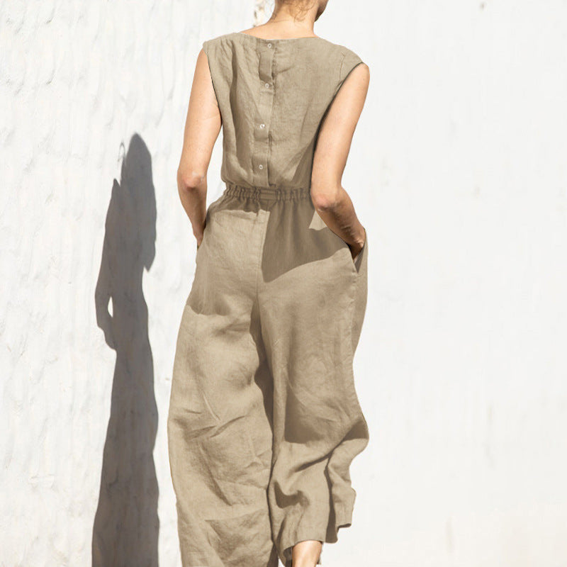 Tavina - Sleeveless Relaxed Jumpsuit