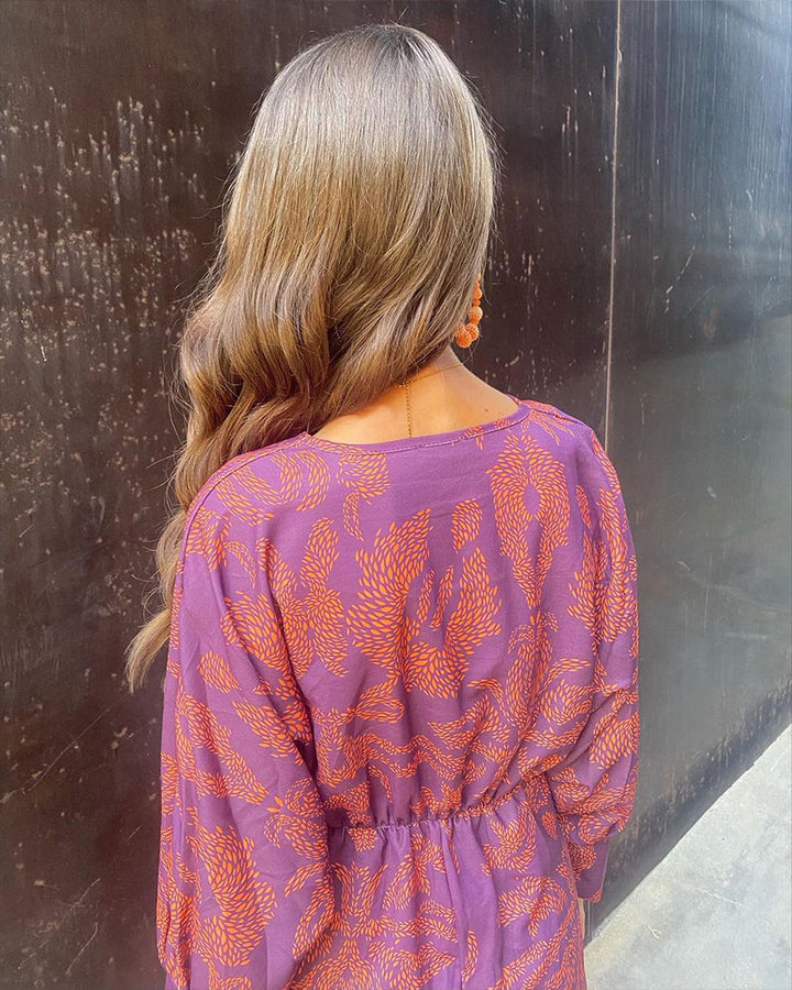 AZURA - Bold Botanical Wrap Dress
