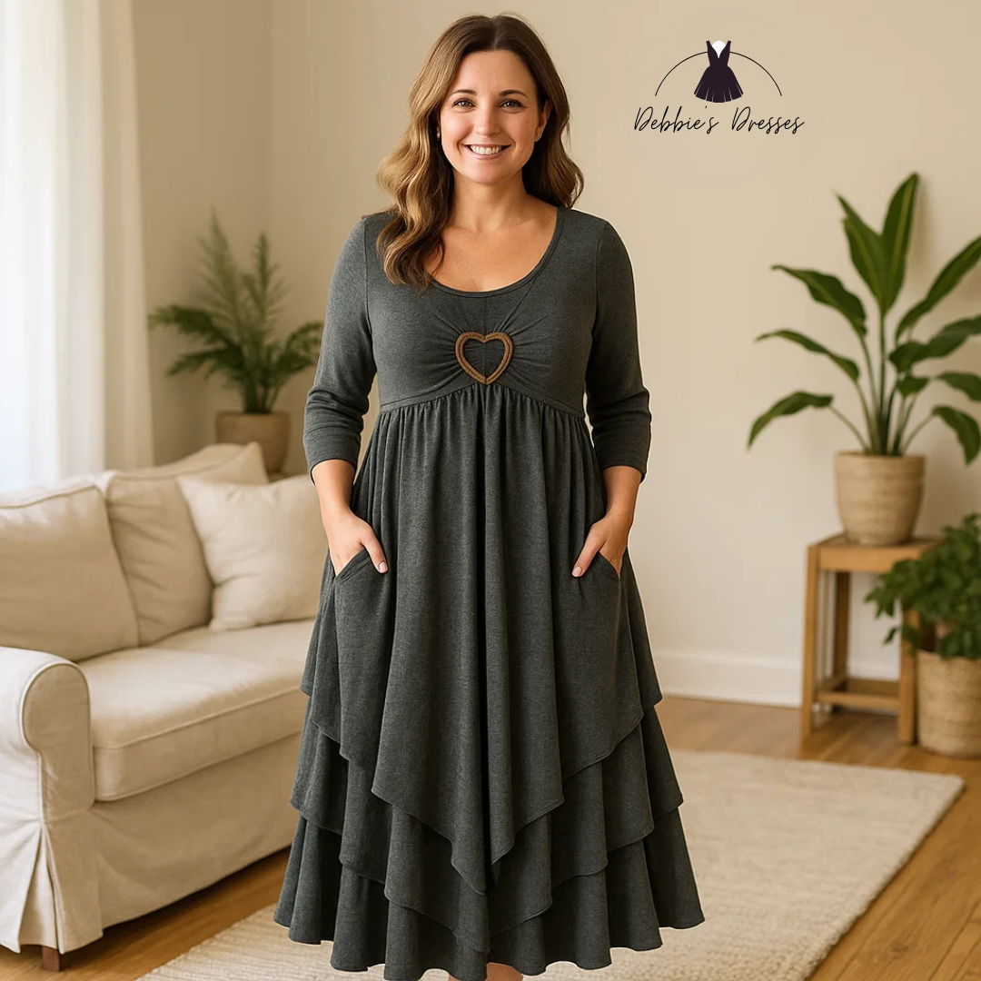 Elsa - Heart Detail Tiered Dress