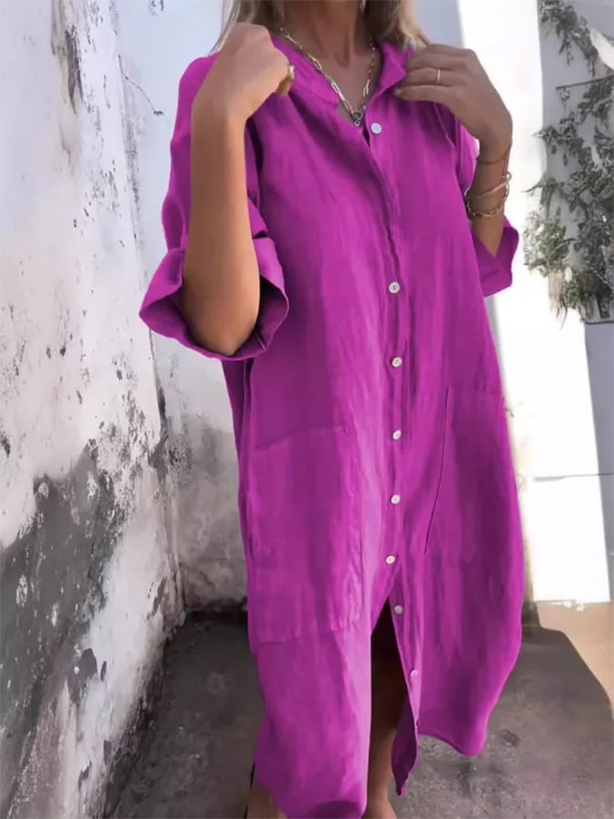 Ylaina - Buttoned Breeze Dress