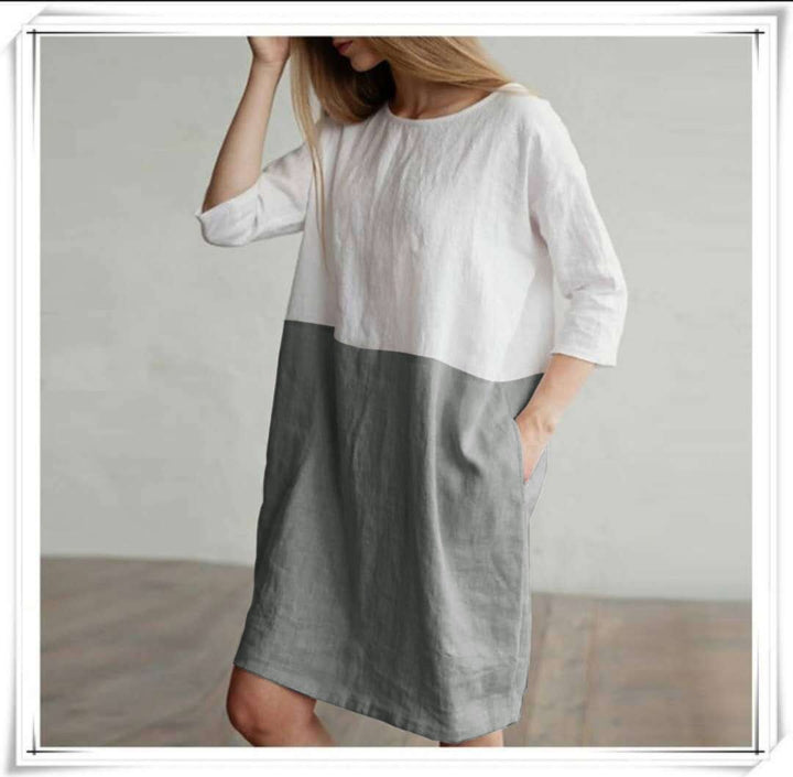 Lana - Chic Two-Tone Dress