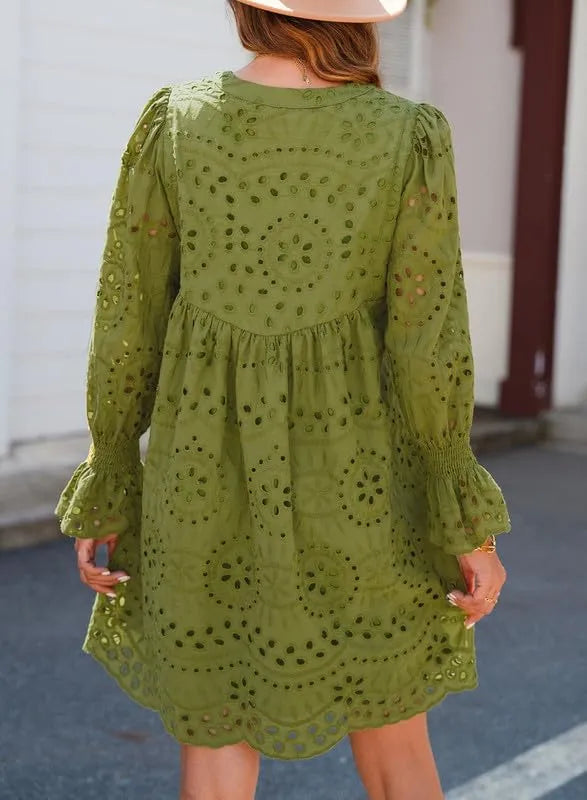 Shairene - Feminine Eyelet Dress