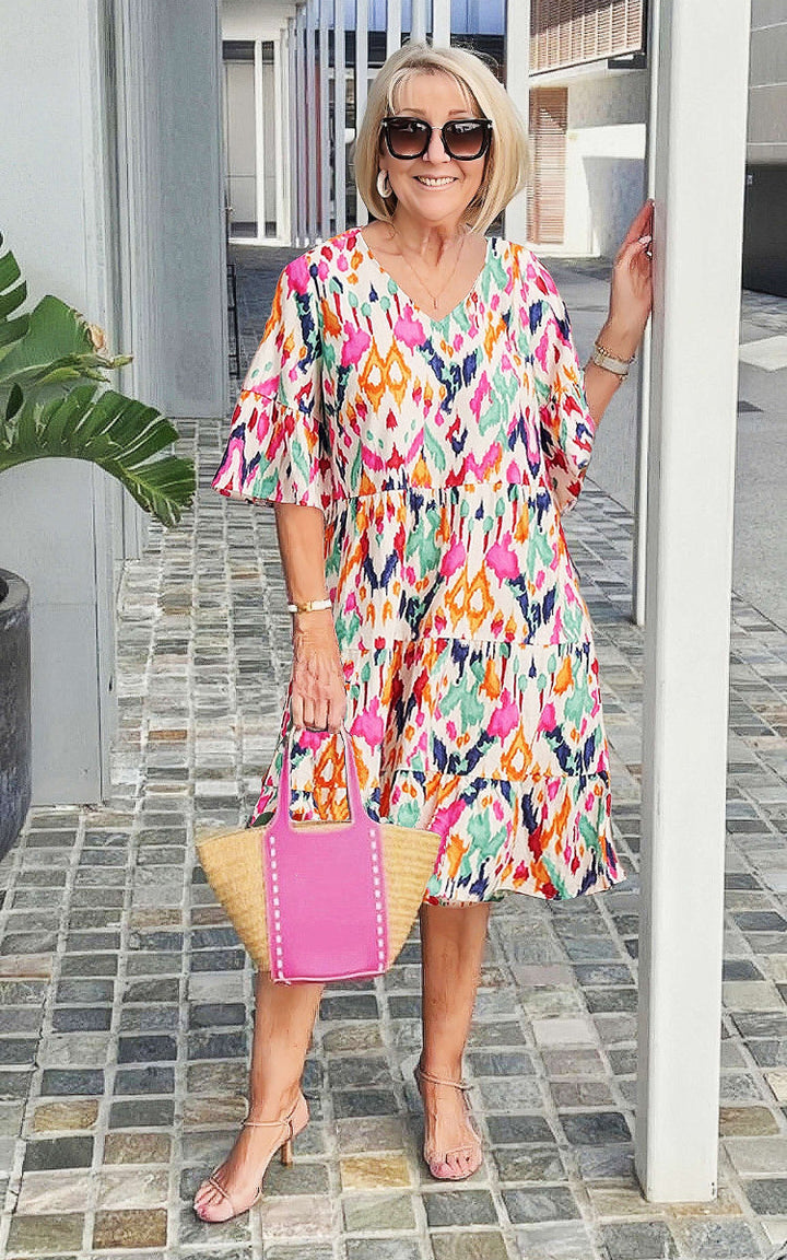 Nova - Printed Flair Dress