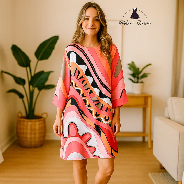 Mirabella - Vibrant Abstract Print Dress