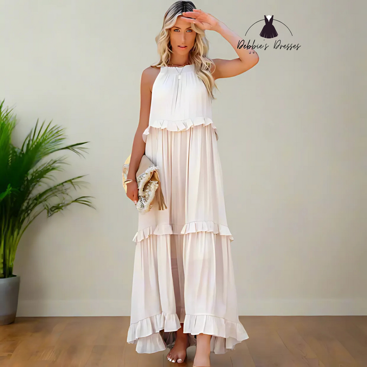 Emilia - Halter Ruffle Maxi Dress