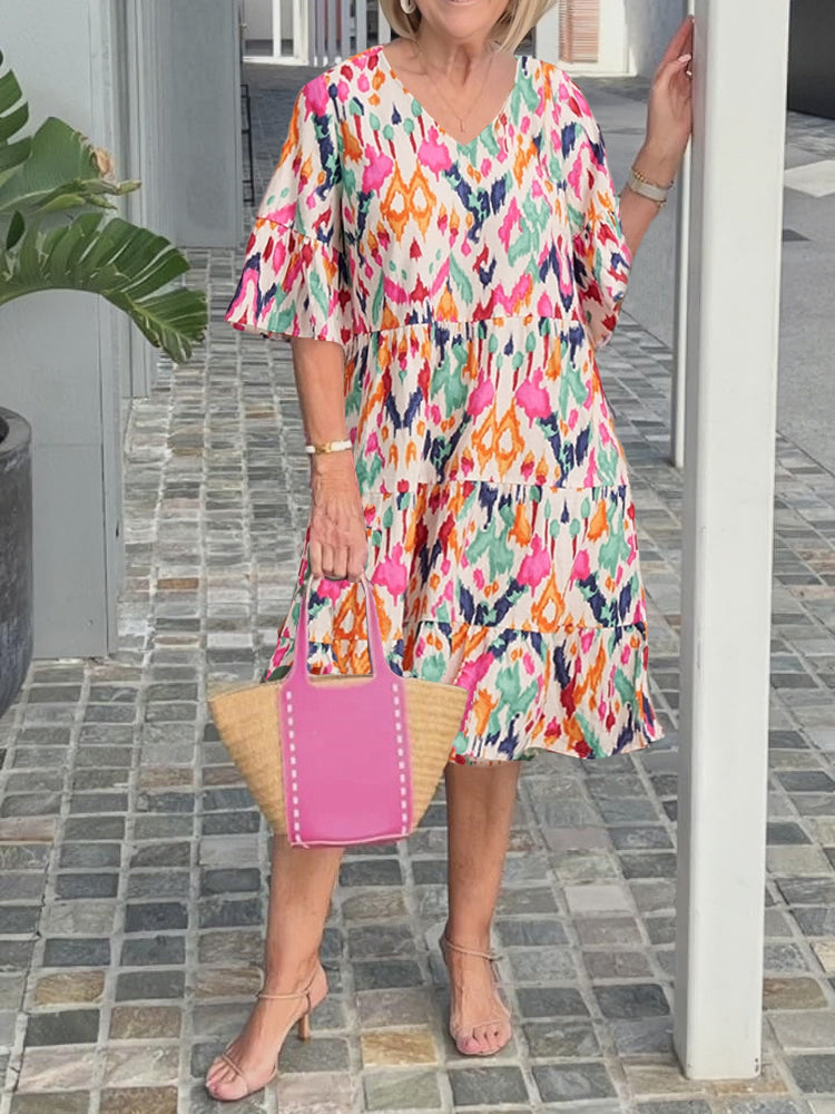 Nova - Printed Flair Dress
