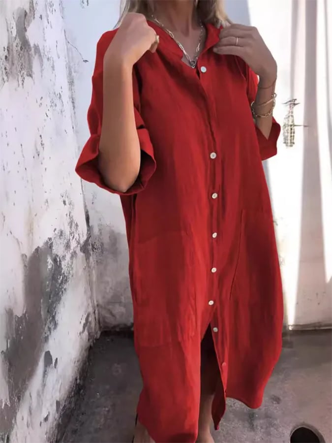 Ylaina - Buttoned Breeze Dress