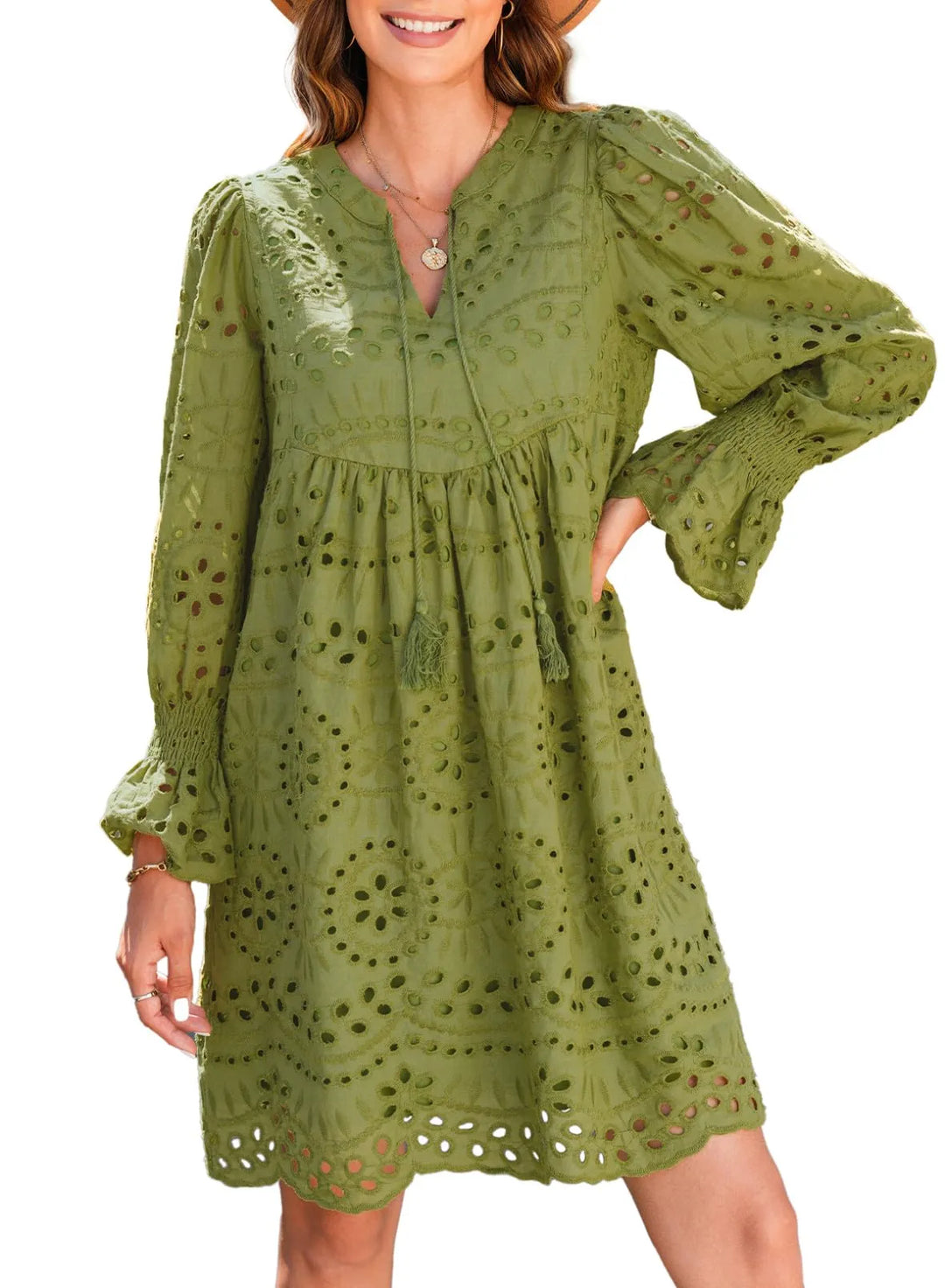 Shairene - Feminine Eyelet Dress