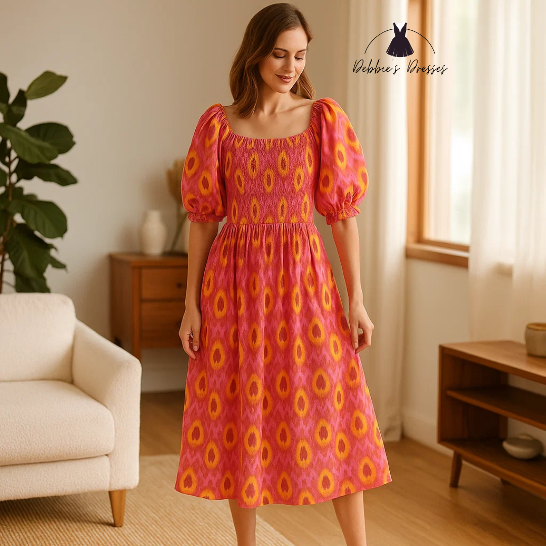 Necka - Bohemian Puff Sleeve Dress