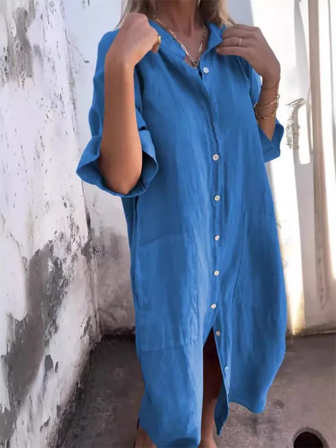 Ylaina - Buttoned Breeze Dress
