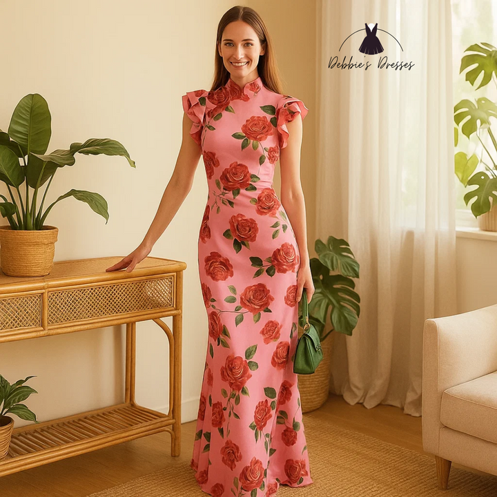 Valery - Floral Mandarin Dress