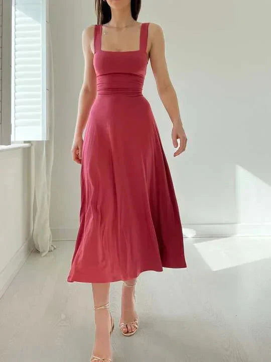 Celianne - Elegant Square Neck Dress