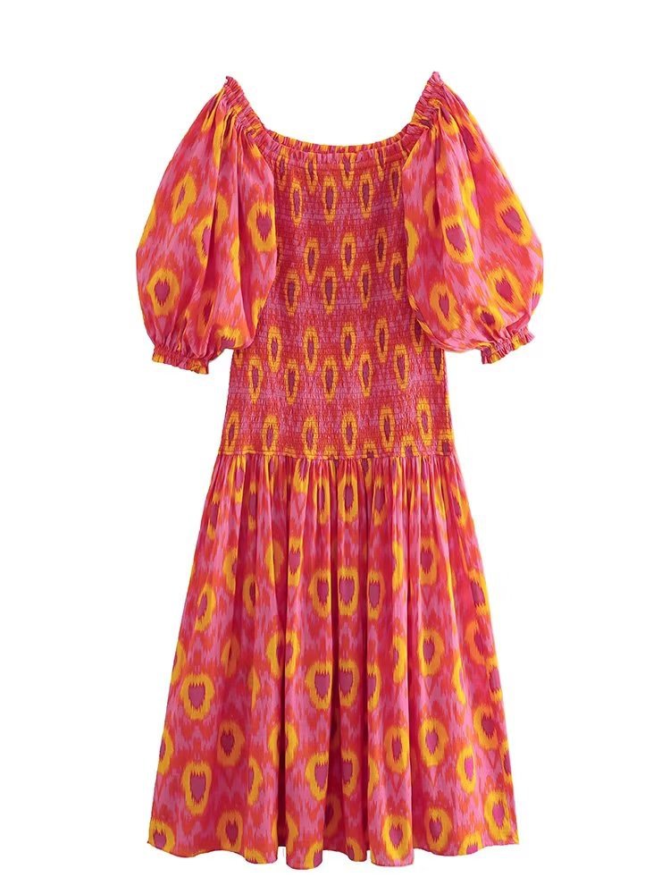 Necka - Bohemian Puff Sleeve Dress