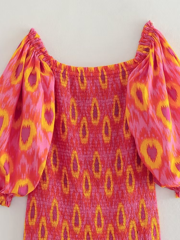 Necka - Bohemian Puff Sleeve Dress
