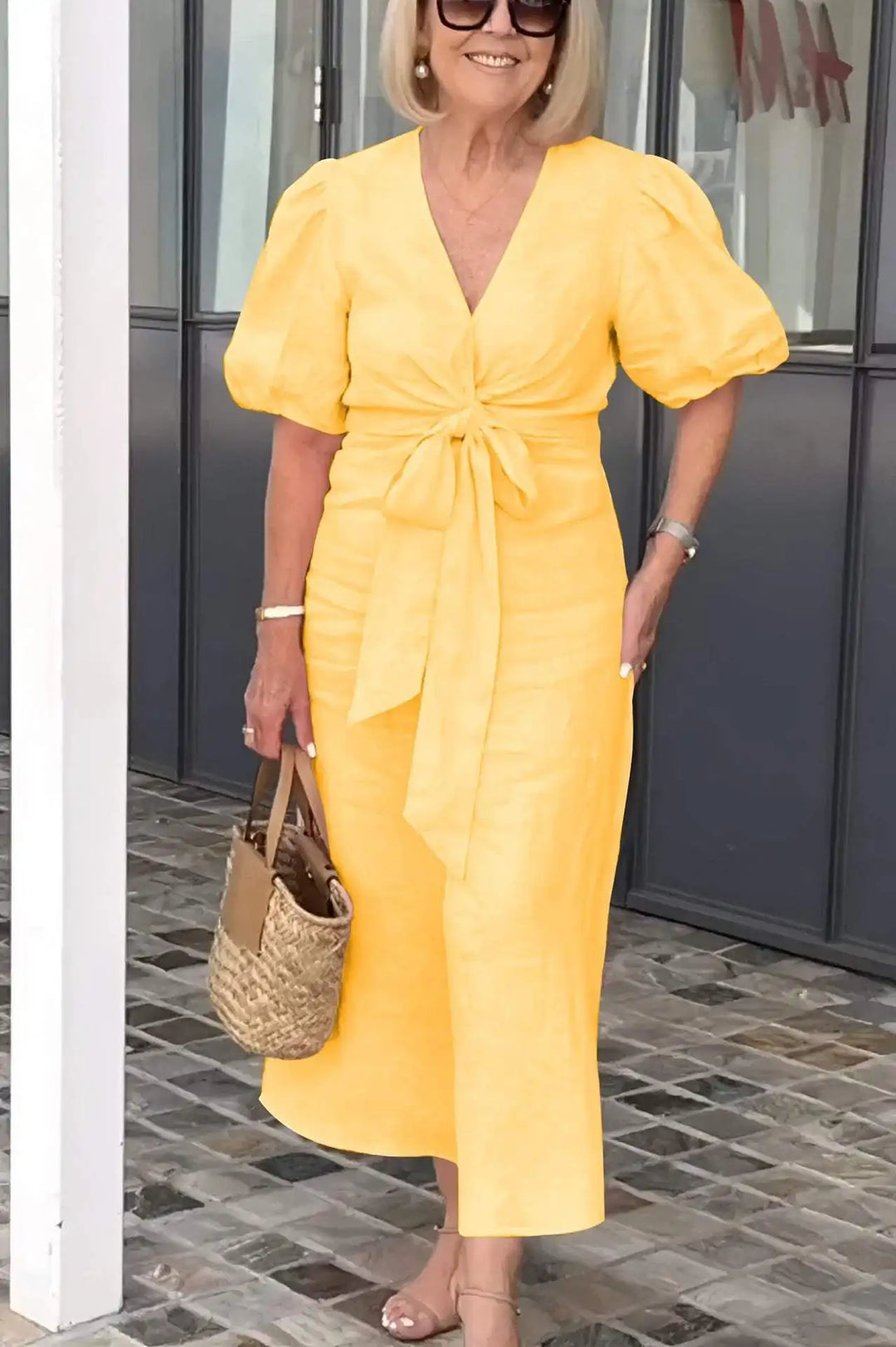 Kourtney - Elegant V-Neck Dress
