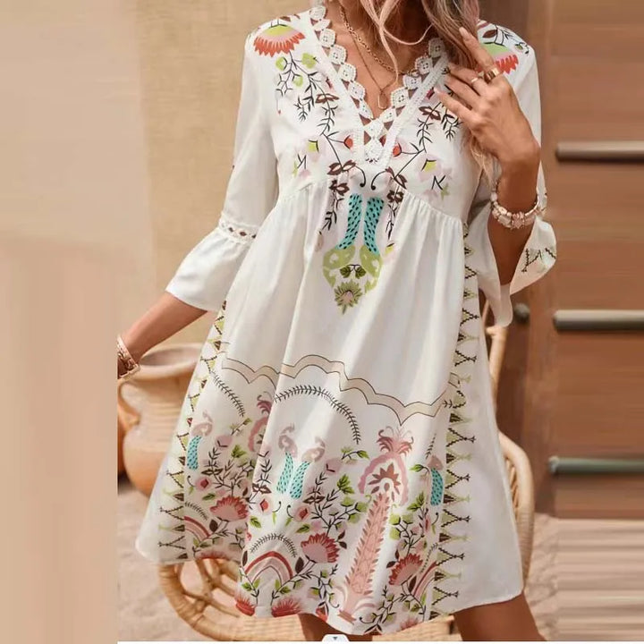 Kissia - Artistic Boho Print Dress