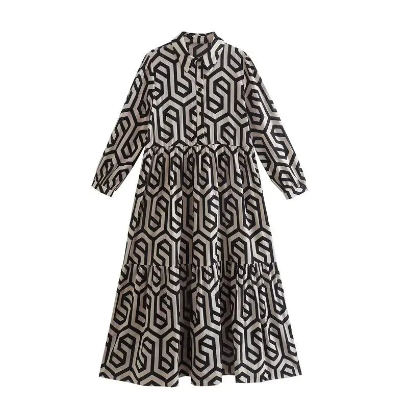Alaria - Geometric Print Dress
