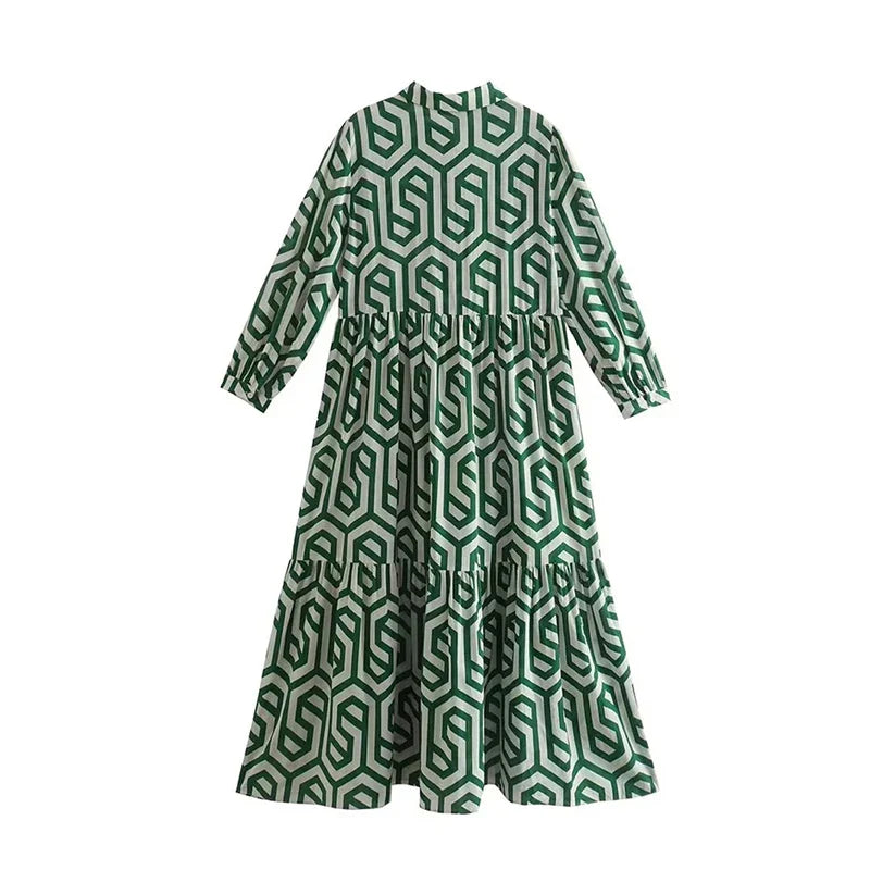 Alaria - Geometric Print Dress