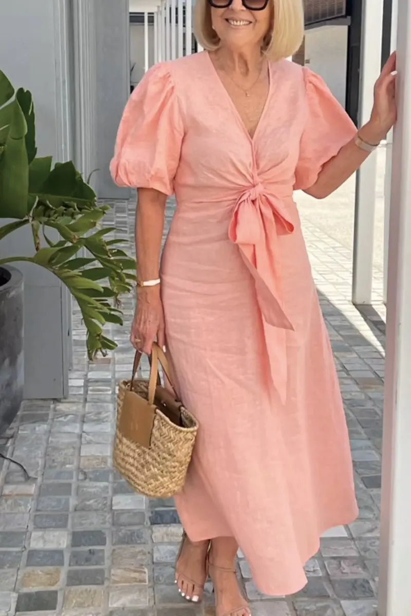 Kourtney - Elegant V-Neck Dress