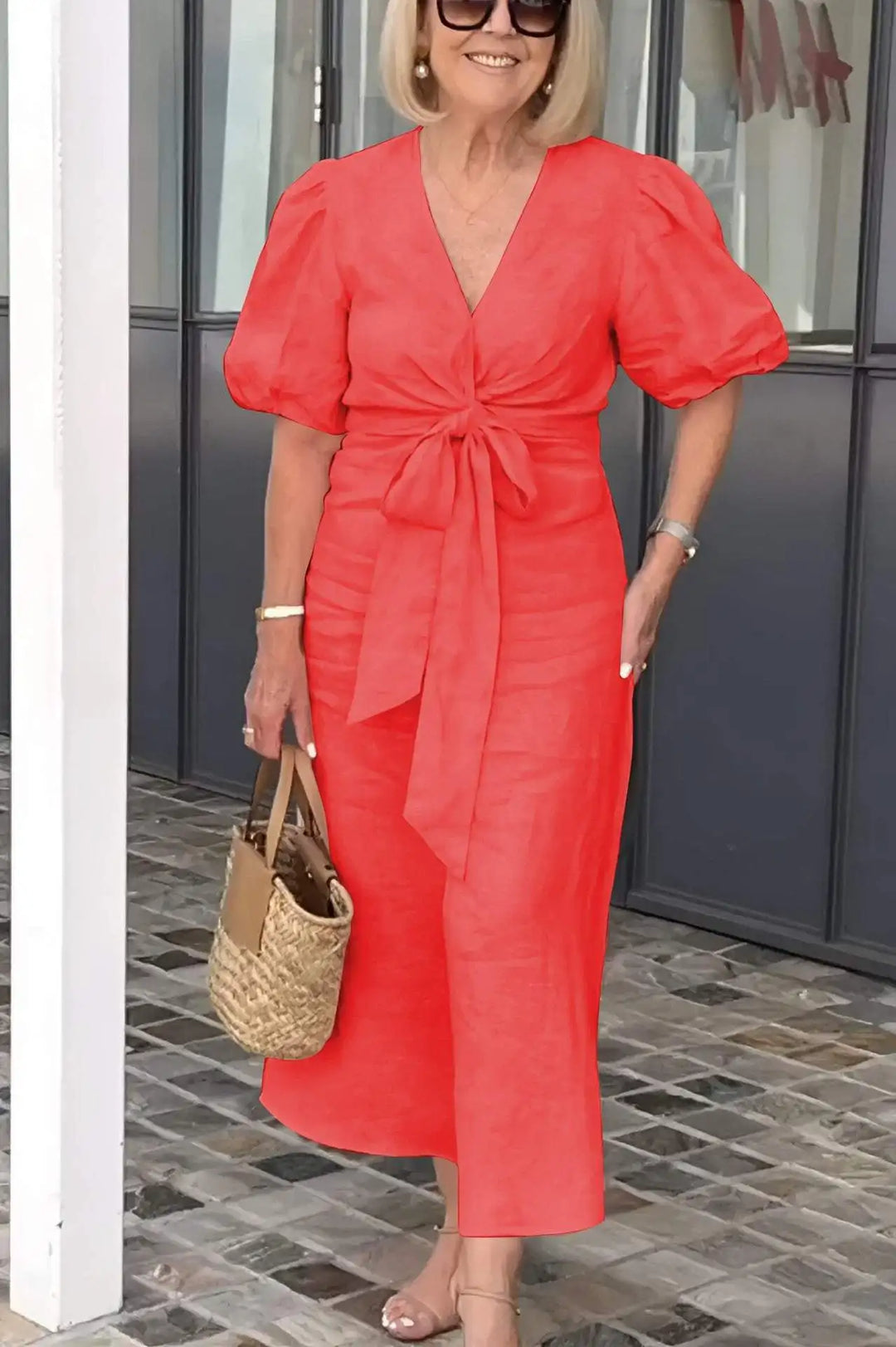 Kourtney - Elegant V-Neck Dress