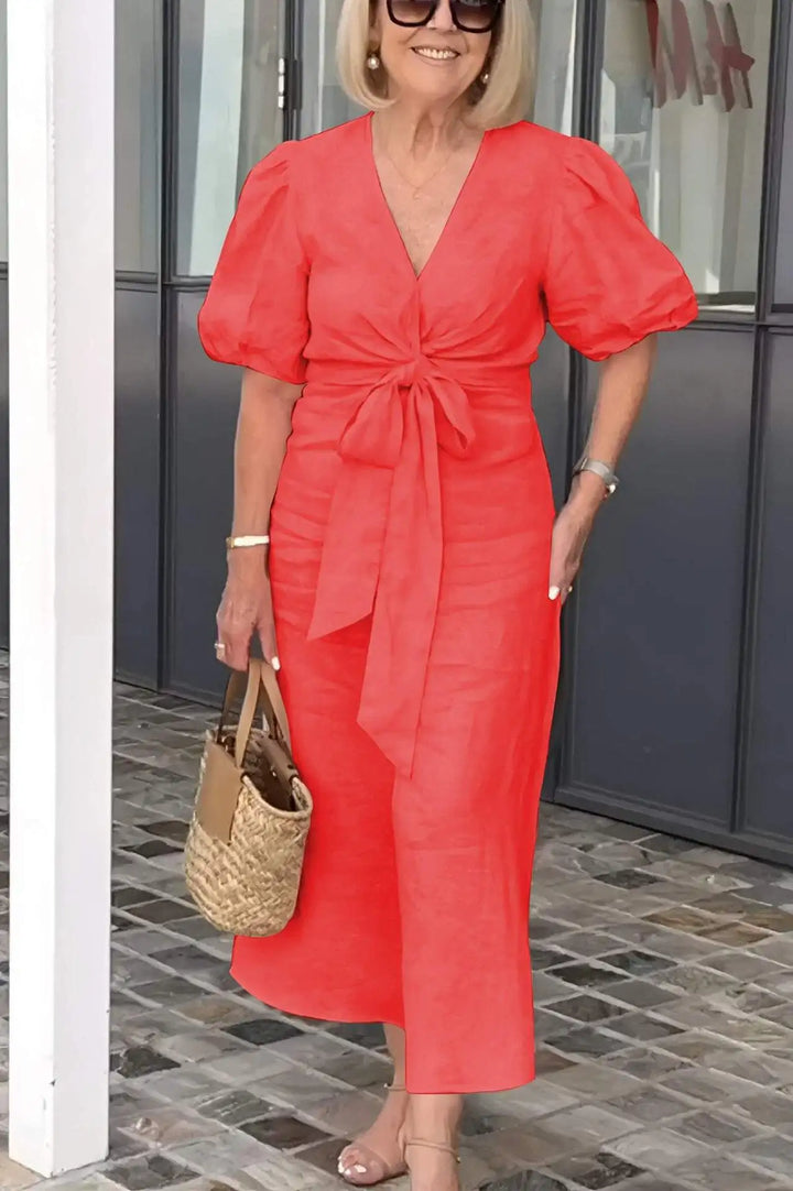 Kourtney - Elegant V-Neck Dress