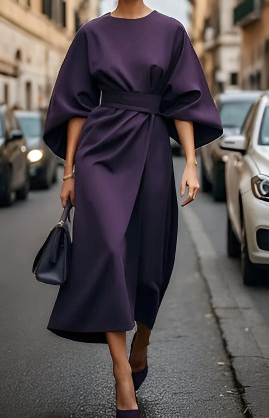 Shaica - Minimalist Belted Luxe Dress