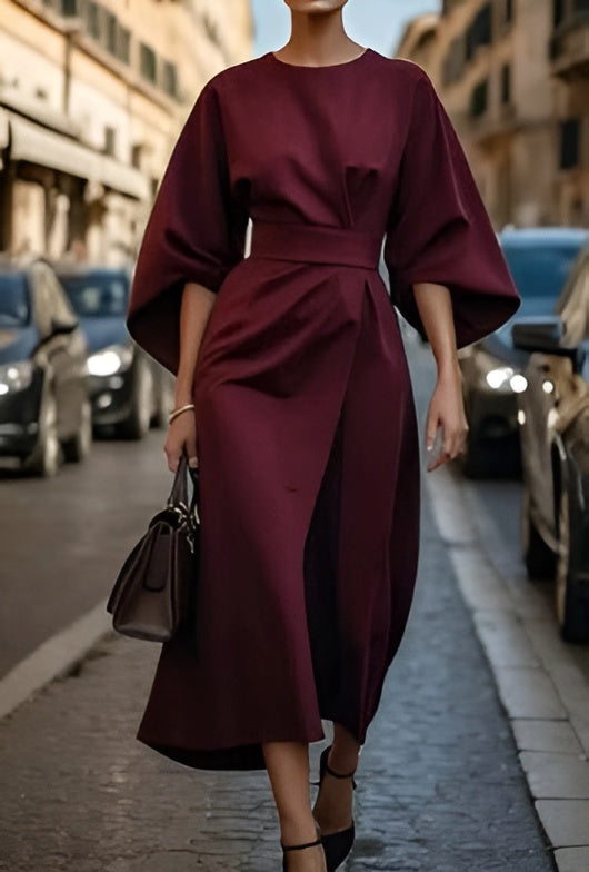 Shaica - Minimalist Belted Luxe Dress