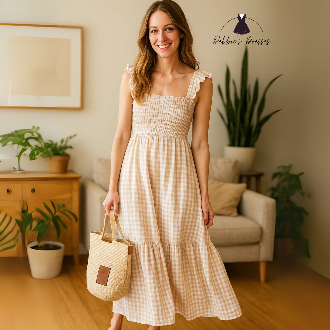 Odette - Elegant Plaid Summer Dress
