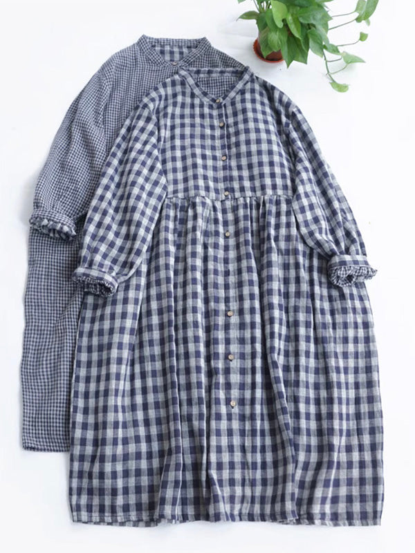 Merasol - Checkered Button Dress