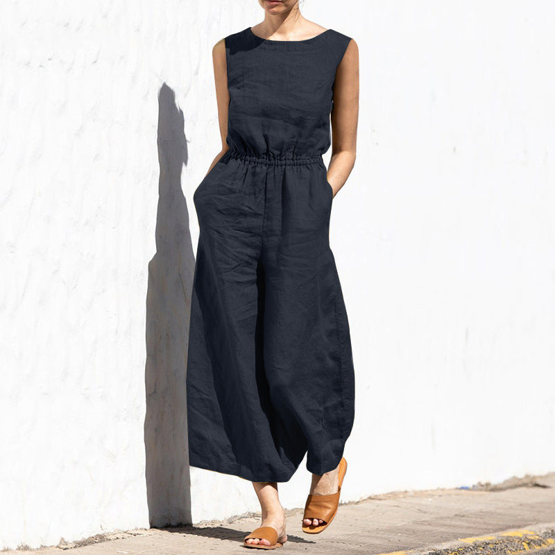 Tavina - Sleeveless Relaxed Jumpsuit