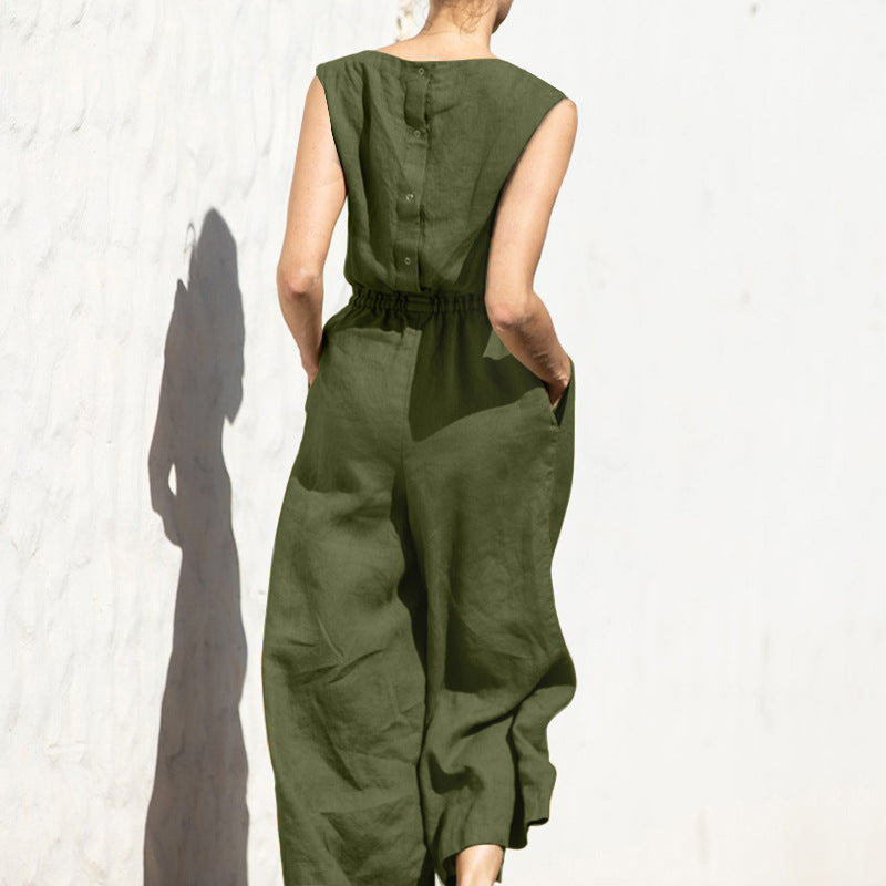 Tavina - Sleeveless Relaxed Jumpsuit